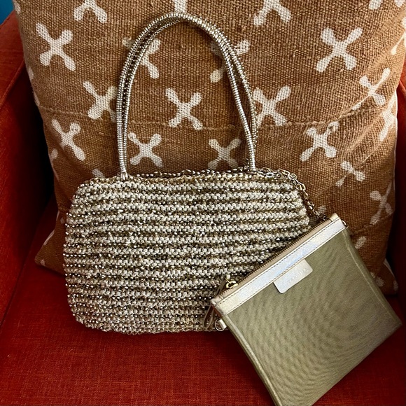 ANTEPRIMA Handbags - ANTEPRIMA - Beautiful metallic wire mesh Tote Bag w/EXTRA makeup pouch TWO-FER!